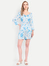Women’s blue floral Chichi top with long sleeves and relaxed stylish fit