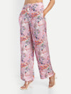 Women’s pink printed Isla pants with straight fit and elegant stylish design