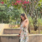 Hika Dress – women’s floral midi dress with ruffle layers and spaghetti straps, perfect for summer wear