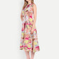 Women’s floral print sleeveless Suku midi dress with flared fit