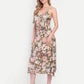 HIka Dress – women’s floral midi dress with ruffle layers and spaghetti straps, perfect for summer wear