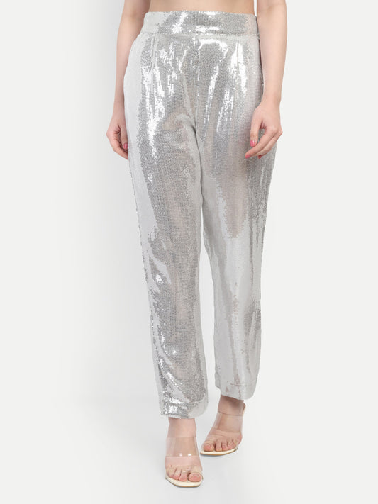 Jeena Pant women’s sequin bottomwear with stylish comfortable fit