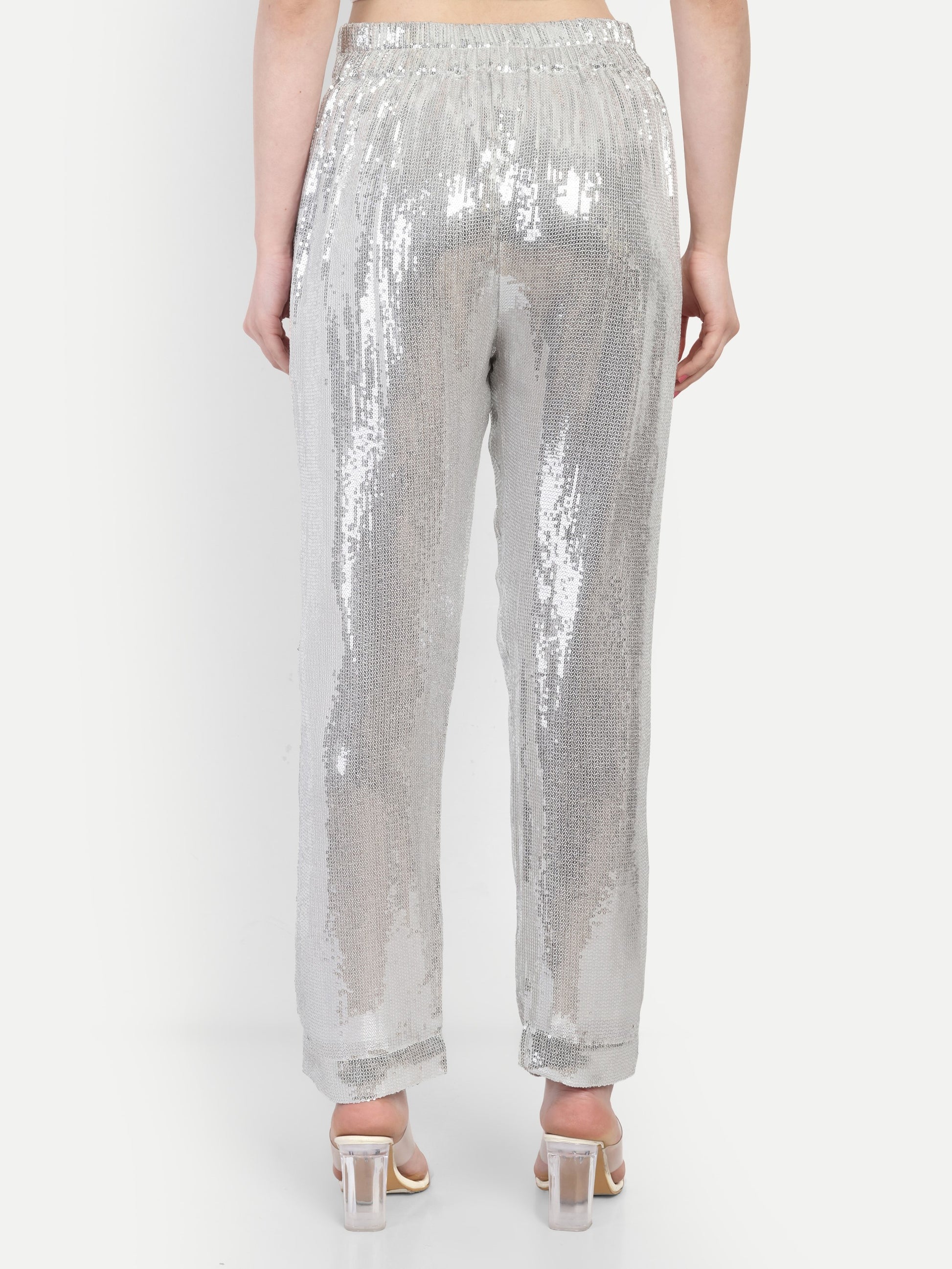 Jeena Pant women’s sequin bottomwear with stylish comfortable fit
