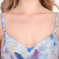 Luxury women’s blue floral Sumi maxi dress with elegant flowy silhouette and designer look