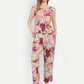 Luxury women’s multicolor Lino top with artistic print and elegant tailored fit