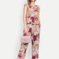Luxury women’s multicolor Lino top with artistic print and elegant tailored fit