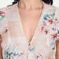 Women’s beige floral Amelia top with ruffle sleeves, soft flowy fit and elegant stylish design