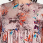 Women’s beige floral Millie top with peplum style, soft flowy fit and elegant stylish design