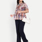 Women’s beige floral Millie top with peplum style, soft flowy fit and elegant stylish design