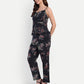 Women’s black floral Zibu pant CB set with sleeveless top and matching pants