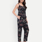 Women’s black floral Zibu pant CB set with sleeveless top and matching pants