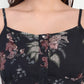 Women’s black floral Zibu pant CB set with sleeveless top and matching pants