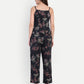 Women’s black floral Zibu pant CB set with sleeveless top and matching pants