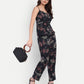 Women’s black floral Zibu pant CB set with sleeveless top and matching pants