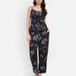 Women’s black floral Zibu pant CB set with sleeveless top and matching pants