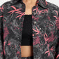 Women’s black printed Freya jacket CB set with long sleeve jacket and matching wide-leg pants