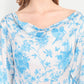 Women’s blue floral Chichi top with long sleeves and relaxed stylish fit