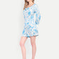 Women’s blue floral Chichi top with long sleeves and relaxed stylish fit