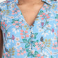 Women’s blue floral Chiki sleeveless jacket with tailored fit and elegant design