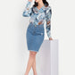 Women’s blue floral Gengy top with shirt style, full sleeves and elegant stylish design