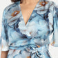 Women’s blue floral Isabella dress with wrap style, flowy maxi fit and elegant stylish design