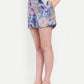Women’s blue printed Natili jacket CB set with sleeveless jacket and matching shorts