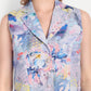 Women’s blue printed Natili sleeveless jacket with tailored fit and stylish design