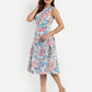 Women’s floral Kiki sleeveless midi dress with elegant fit and soft pastel print