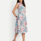 Women’s floral Kiki sleeveless midi dress with elegant fit and soft pastel print