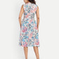 Women’s floral Kiki sleeveless midi dress with elegant fit and soft pastel print