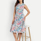 Women’s floral Kiki sleeveless midi dress with elegant fit and soft pastel print