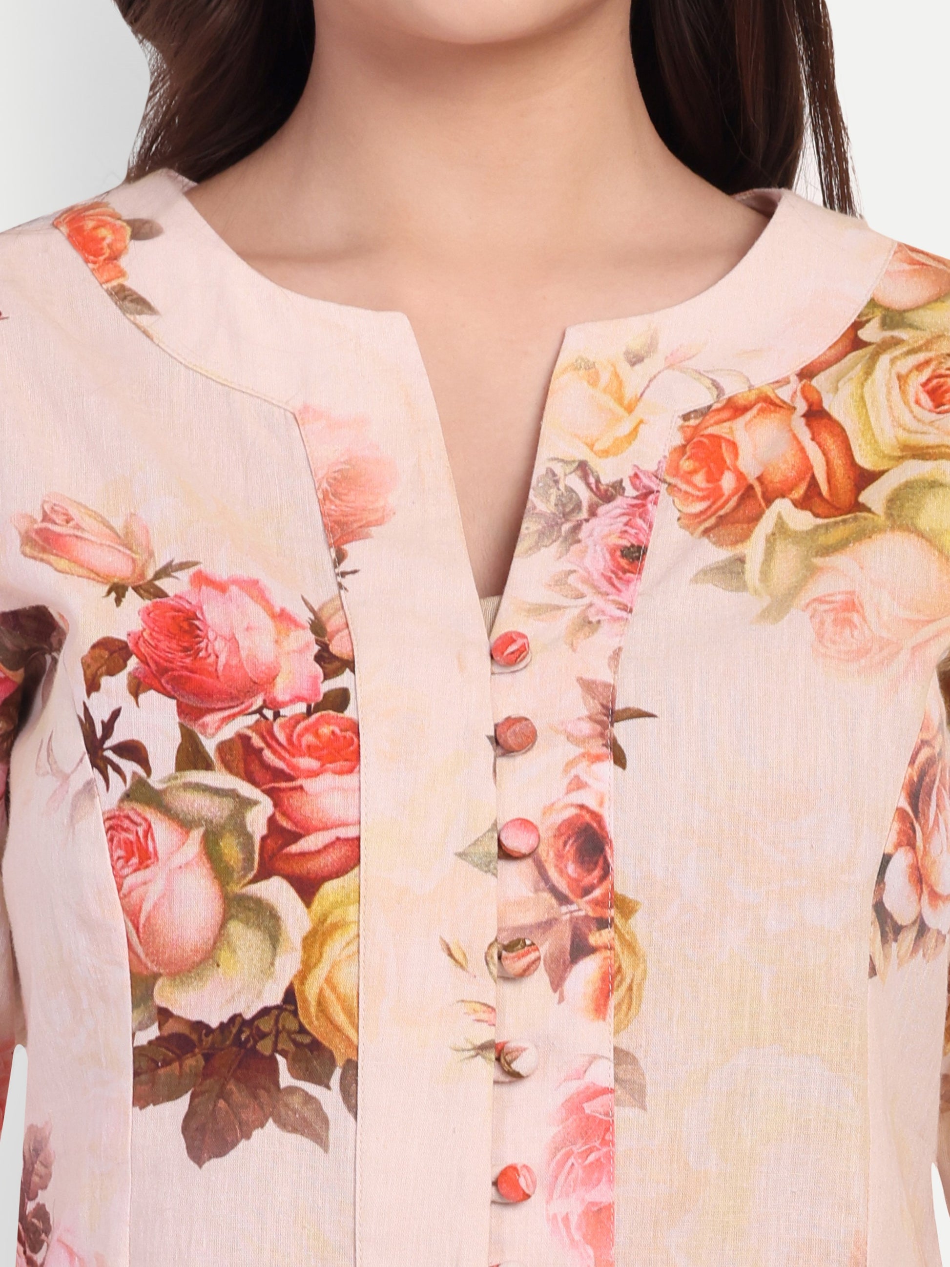 Women’s floral Natia top CB set with long sleeve top and matching pants