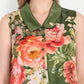 Women’s green floral Sito sleeveless jacket with tailored fit and stylish design