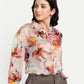 Women’s multicolor floral Latvia top with shirt style, relaxed fit and elegant stylish design