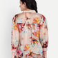 Women’s multicolor floral Latvia top with shirt style, relaxed fit and elegant stylish design