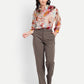 Women’s multicolor floral Latvia top with shirt style, relaxed fit and elegant stylish design