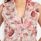 Women’s peach floral Kuku flared midi dress with sleeveless design and flowy silhouette