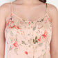 Women’s peach floral Suzi top CB set with sleeveless top and matching shorts