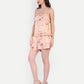 Women’s peach floral Suzi top CB set with sleeveless top and matching shorts