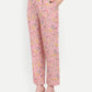 Women’s pink floral Lelo pant and sleeveless top with keyhole neckline and relaxed fit