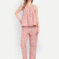 Women’s pink floral Lelo sleeveless top with keyhole neckline and relaxed fit