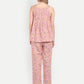 Women’s pink floral Lelo sleeveless top with keyhole neckline and relaxed fit