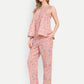Women’s pink floral Lelo sleeveless top with keyhole neckline and relaxed fit