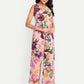 Women’s pink floral Neno top CB set with sleeveless top and matching wide-leg pants