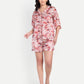 Women’s pink printed Charlotte top CB with shirt style, relaxed fit and stylish everyday design