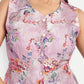 Women’s pink printed Isla jacket CB set with sleeveless jacket and matching straight-fit pants