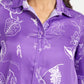 Women’s purple printed Jaila shirt with long sleeves and relaxed stylish fit