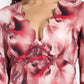 Women’s red printed Dezi midi dress with long sleeves and elegant relaxed fit