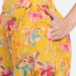 Women’s yellow floral Leo shorts with relaxed fit and vibrant summer print for stylish casual wear