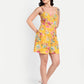 Women’s yellow floral Leo top CB with sleeveless design, relaxed fit and stylish summer look